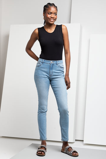 HIGH RISE SKINNY DENIM JEAN LIGHT BLUE