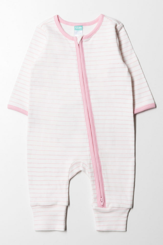Panda Footless Babygrow Girl Pink