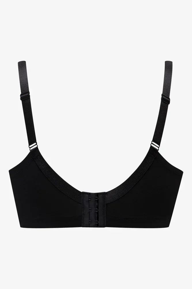 2 Pack Small Lace Trim Padded Wire free Bra Black & Natural (3)