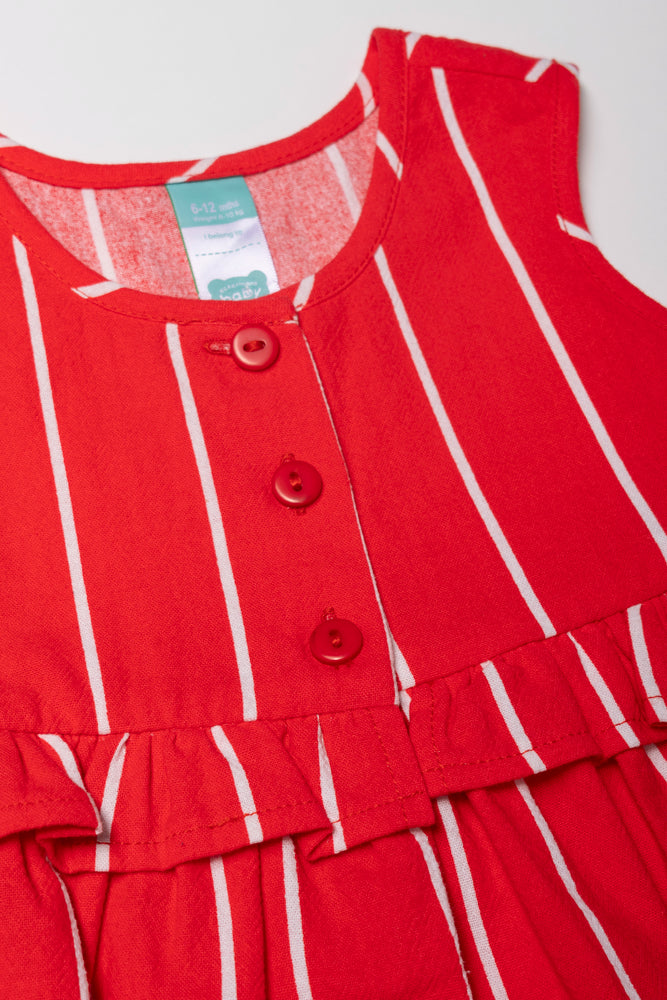 Red button front dress outlet