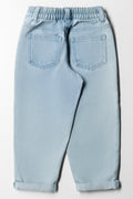 Light Wash Denim With Cherry Embroidery Blue (2)