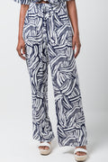 Relaxed Printed Viscose Pant Navy (1)