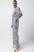 Relaxed Printed Viscose Pant Navy (2)