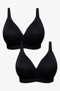 Plus Size 2 Pack Padded Wire Free Bras Black