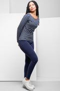 Wide Waist Leggings Navy (1)