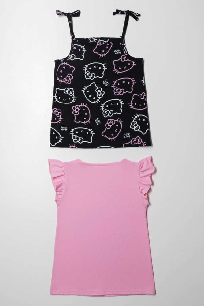 Hello Kitty 2 Pack T-Shirts Black And Pink (3)