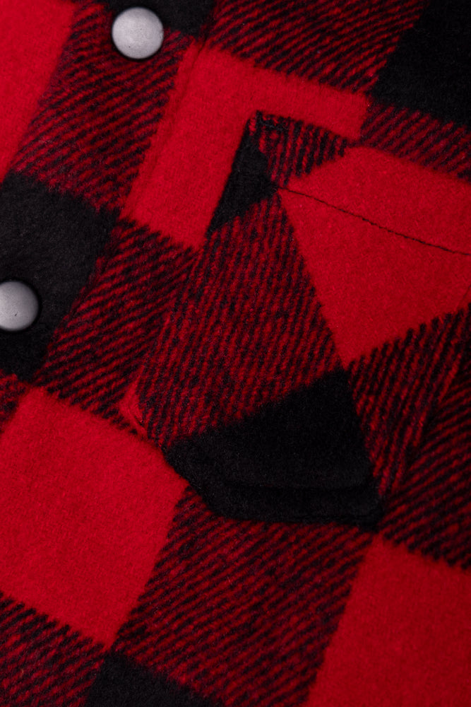Check Hooded Shacket Black And Red (2)