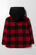 Check Hooded Shacket Black And Red (3)