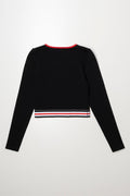 Rib Seamless Long Sleeve Top Black (2)