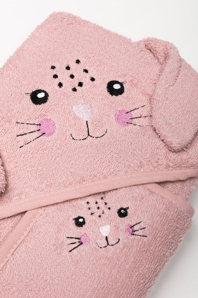 2 Piece Bunny Towel Set Pink