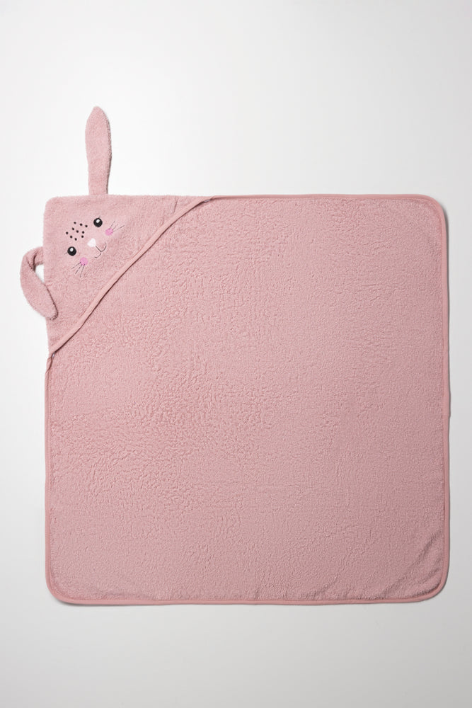 2 Piece Bunny Towel Set Pink (2)