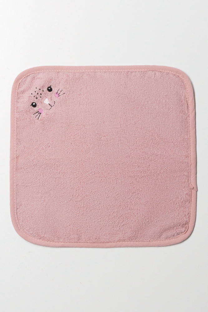2 Piece Bunny Towel Set Pink (3)