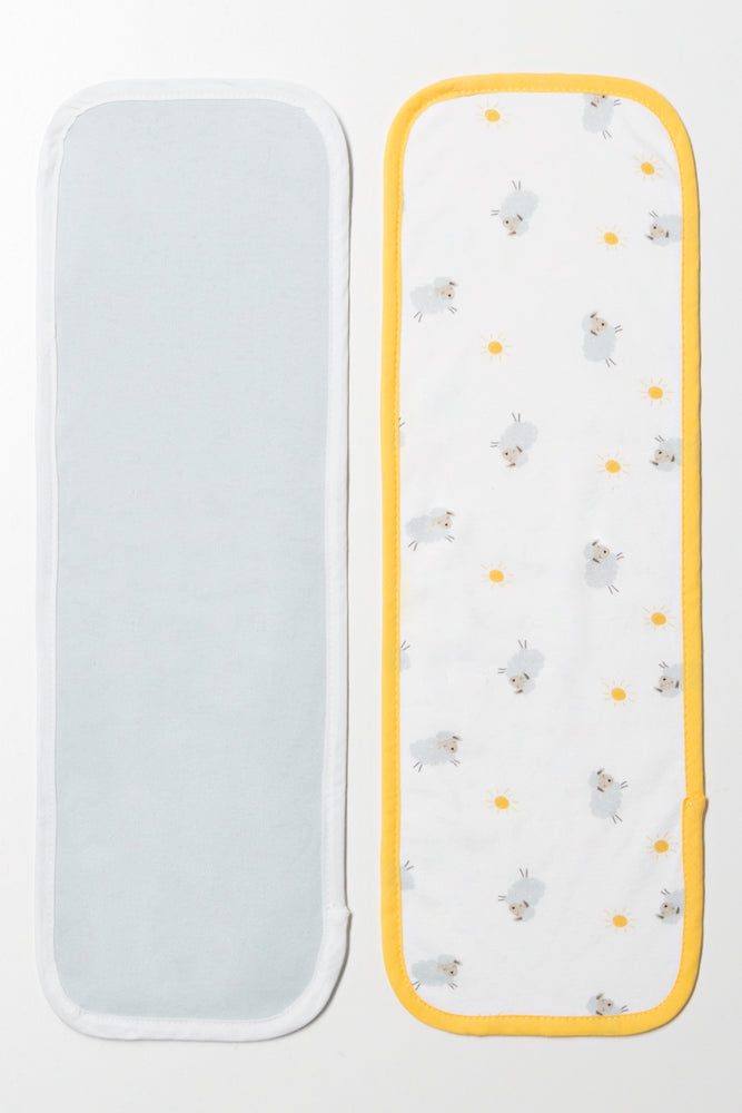 2 Pack Burp Cloths Grey