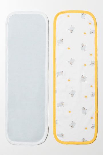 2 Pack Burp Cloths Grey