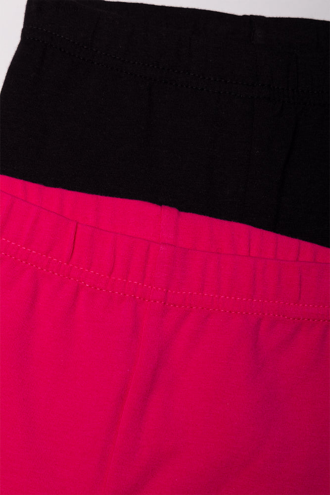 2 Pack Leggings Pink And Black