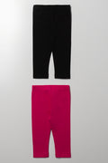 2 Pack Leggings Pink And Black (2)