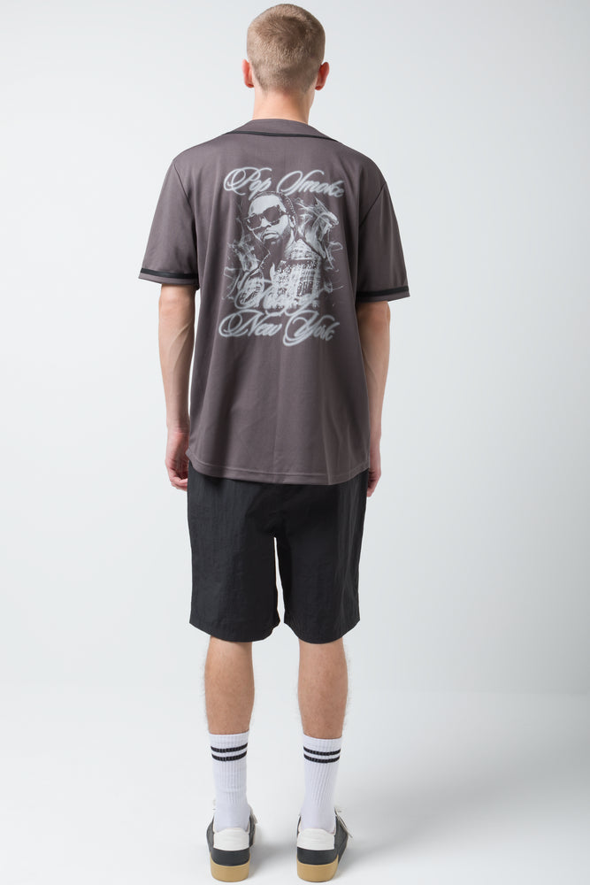 Pop Smoke Baseball Shirt Dark Grey (2)