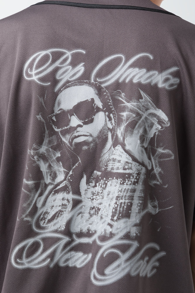 Pop Smoke Baseball Shirt Dark Grey (4)