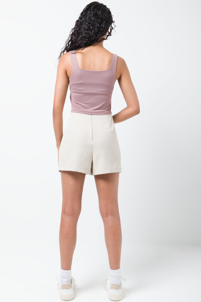 Slinky Crop Square Neck Vest Pink (2)