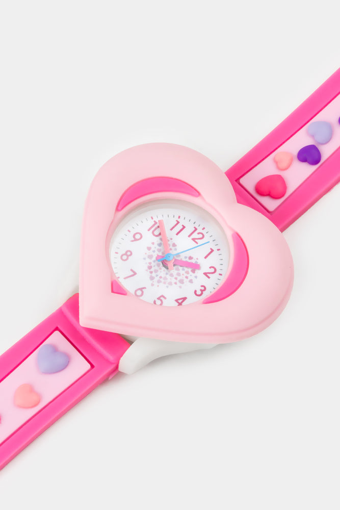 Heart Watch Pink