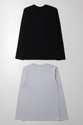 2 Pack Long Sleeve T-Shirts Grey And Black (3)