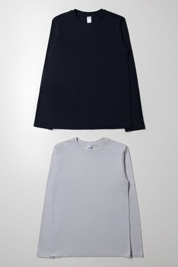 2 Pack Long Sleeve T-Shirts Navy And Grey