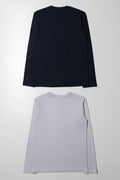 2 Pack Long Sleeve T-Shirts Navy And Grey (3)