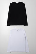 2 Pack Long Sleeve T-Shirts White And Black