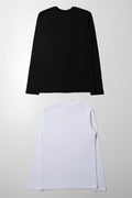 2 Pack Long Sleeve T-Shirts White And Black (2)