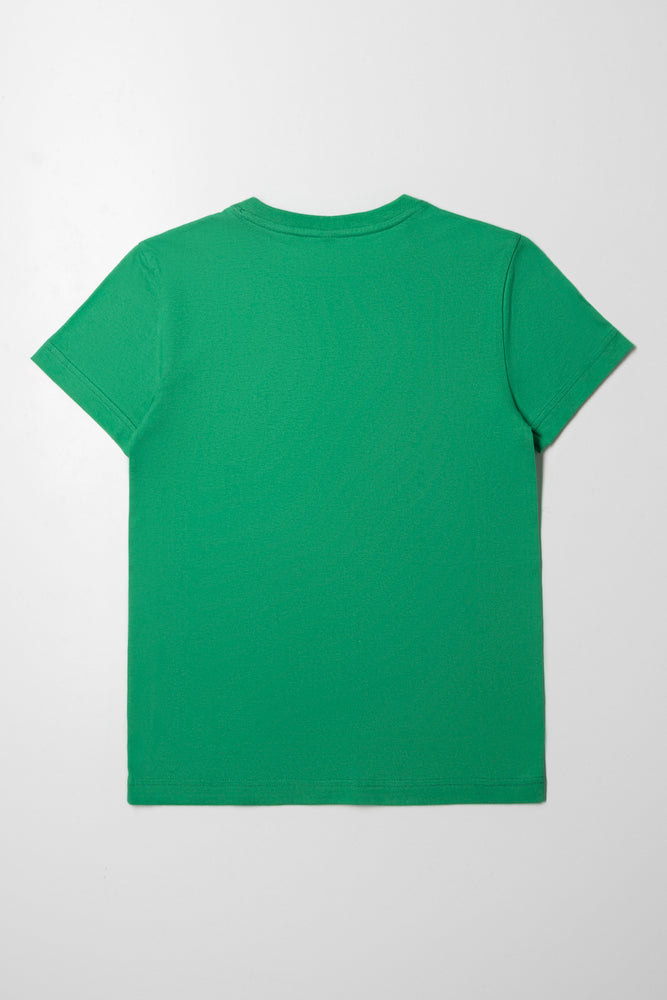 Crew Neck Short Sleeve T-Shirt Green (2)