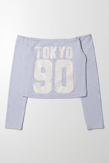 Tokyo Off The Shoulder Top Grey