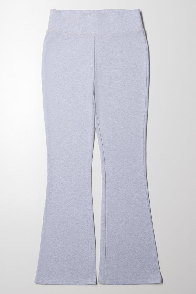 Rib Waist Flare Legging Grey