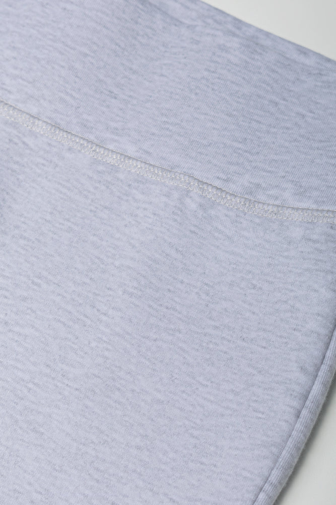 Rib Waist Flare Legging Grey