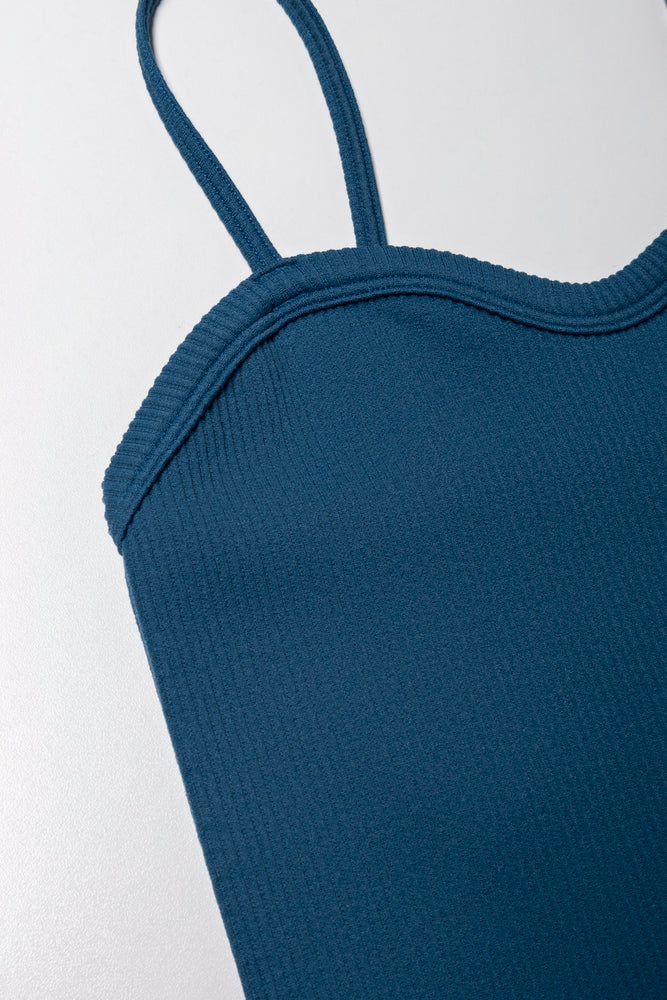 Seamless Strappy Dress Teal (1)