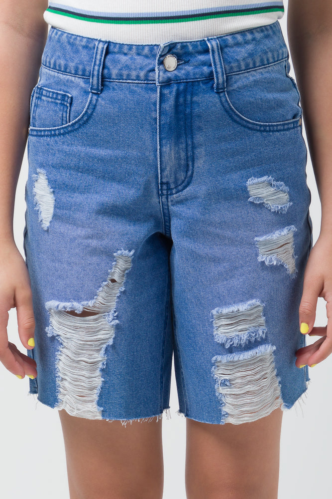 Rip And Repair Bermuda Shorts Blue