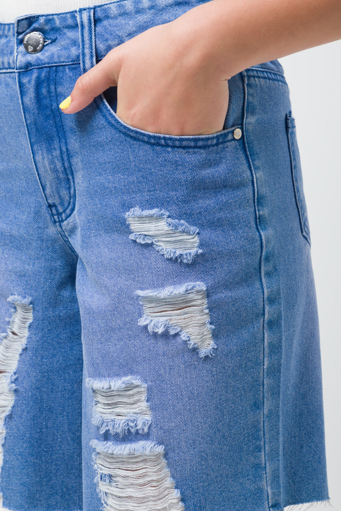 Rip And Repair Bermuda Shorts Blue (4)