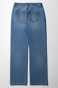 Ripped Straight Leg Denim Jeans Blue (4)