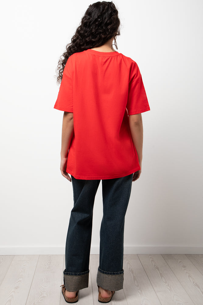 Oversized Graphic T-Shirt Red (2)
