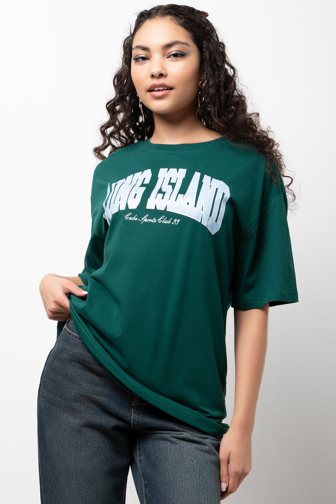 Oversized Graphic T-Shirt Green