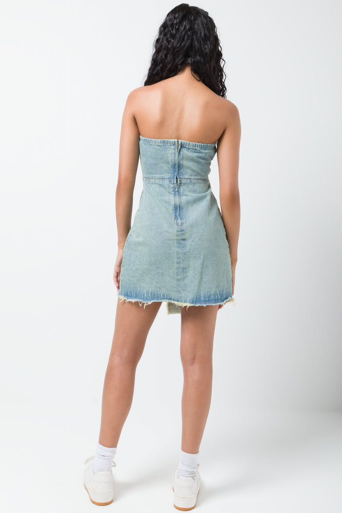 Denim Bodycon Dress Blue (2)