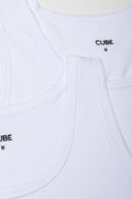 2 Pack Sleeveless Vests White (1)