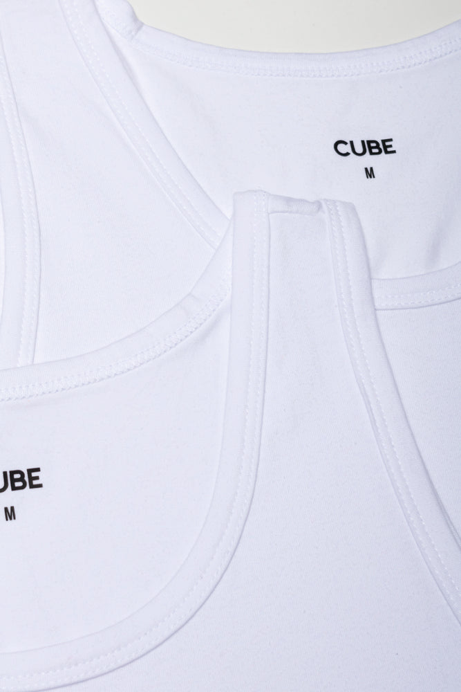 2 Pack Sleeveless Vests White (1)