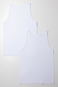2 Pack Sleeveless Vests White (2)