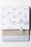 3 Pack Sheep And Sun Receiver Blankets Grey