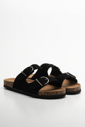 Double Band Buckle Sandal Black