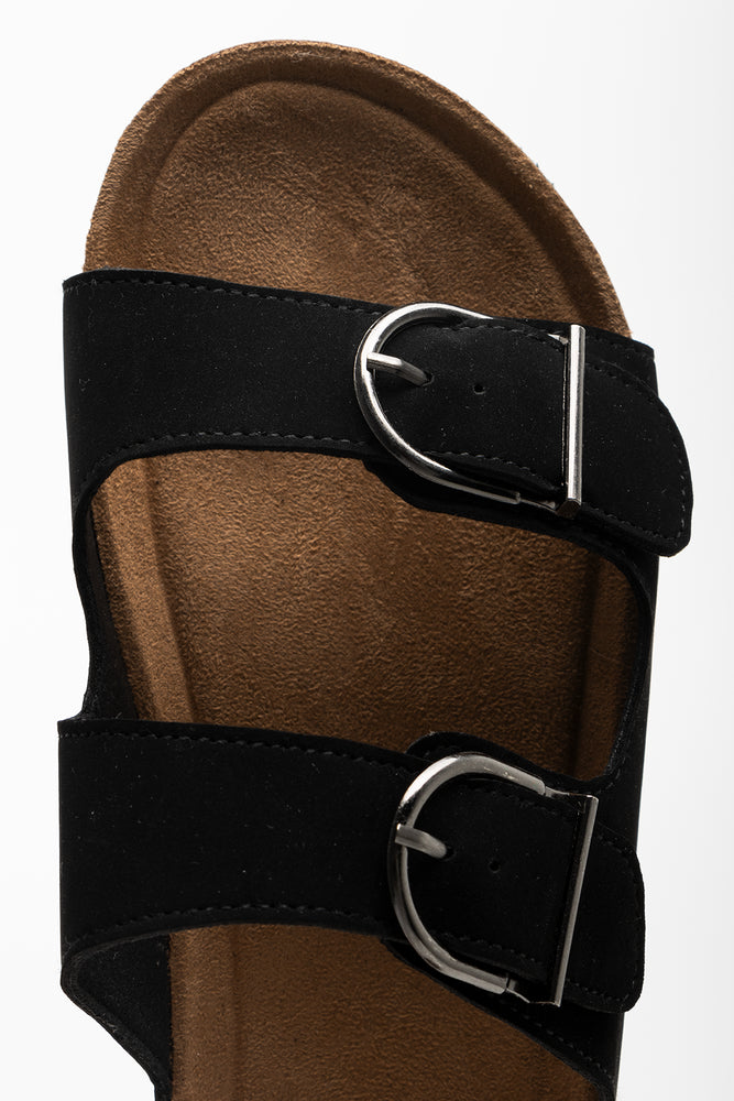 Double Band Buckle Sandal Black (4)