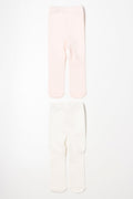 2 Pack Tights Cream and Pink