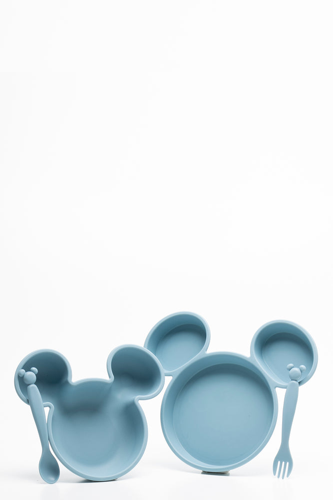 Mickey Mouse 4 Piece Feeding Set Teal