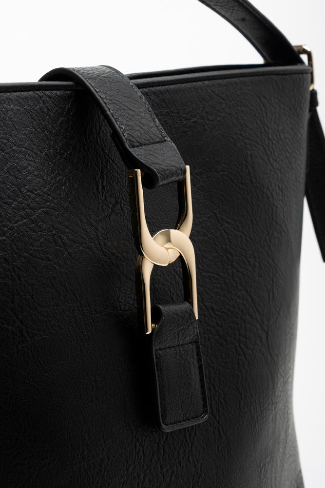 Belted Tote Bag Black (3)