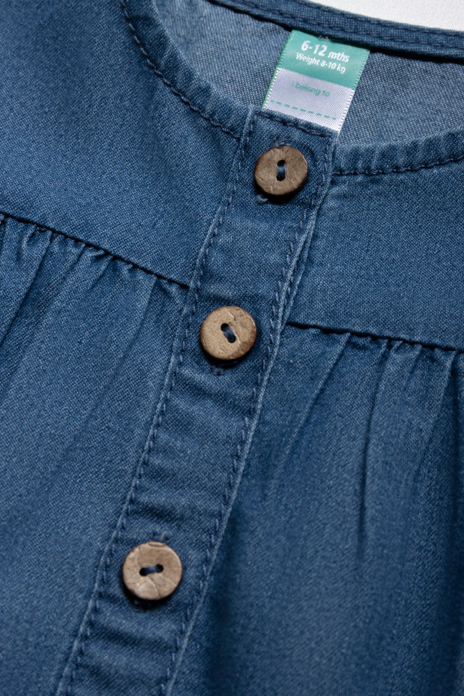A-Line Button Through Dress Blue (1)